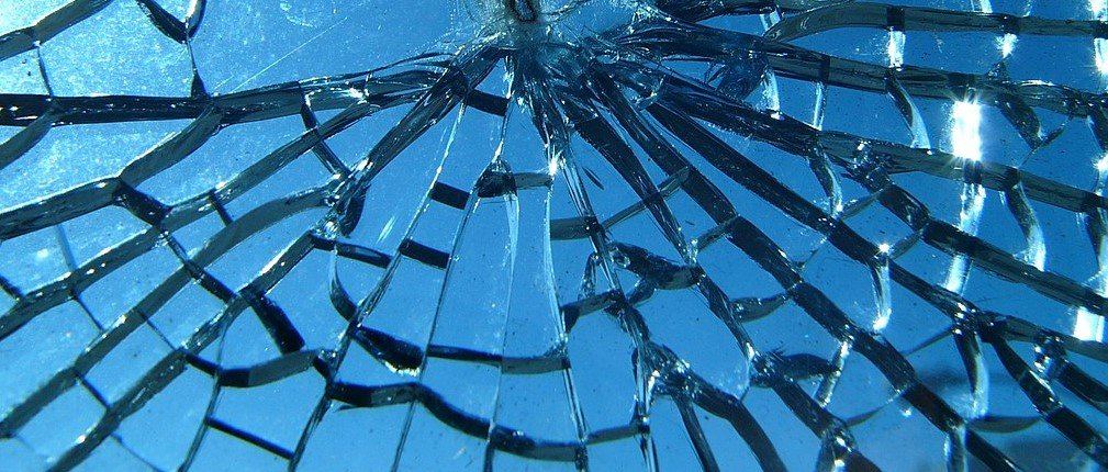 Cracks in a glass pane